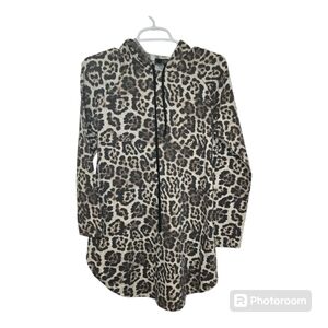Lucky & Blessed Cheetah Print Lightweight Hoodie Small
